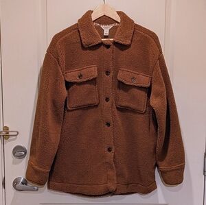 3/$30 GUC Weatherproof Vintage L Brown Flat Front Pocket Sherpa Jacket